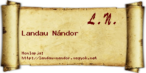Landau Nándor névjegykártya